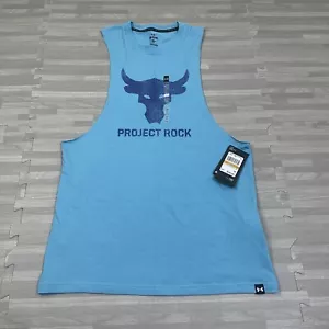 Under Armour Mens Small UA Project Rock Brahma Tank Top Shirt 1373787 Blue $40 - Picture 1 of 8