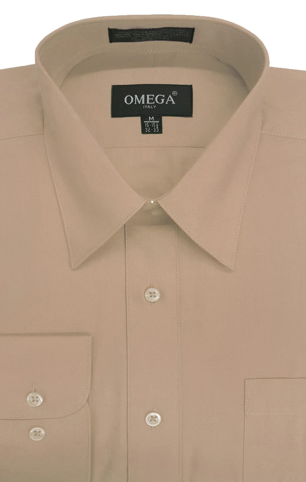 Camisa de Vestir Omega Para Hombre Premium Ajuste Regular Manga Larga, 26 Colores, Parte 2  Foto 1 de 1