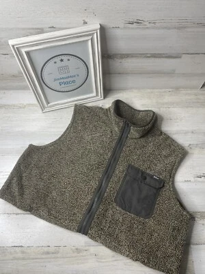 Chaleco Woolrich Para Hombres Marrón/Tostado Polar Bolsillos con Cremallera Completa Pila Profunda Exterior Talla: XL Foto 1 de 4