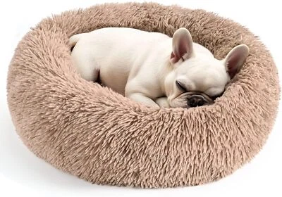 20 in Cat Beds Washable Round Fluffy Pet Bed Calming Donut Bed for Dogs and Cats - Image 1 of 4