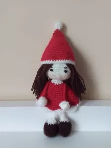 Crochet.Muñeca Navideña hecha A mano tejida a ganchillo a Crochet.Alto 20 cm. - Imagen 1 de 1