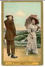 Post Card "A Twentieth Century Courtship, 11 A.M., 'Smitten'". 1909 Used w/Stamp