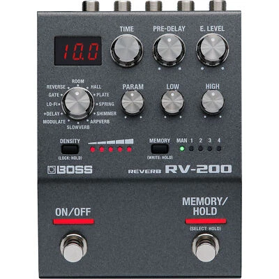 Pedal de efeitos de guitarra BOSS RV-200 processador de ressonância com 12 algoritmos de ressonância - Imagem 1 de 4