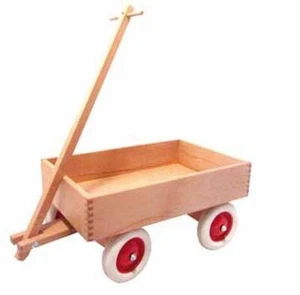 Handwagen Kastenwagen L/B/H 48cm/30cm/24cm NEU Holzwagen Leiterwagen Bollerwagen - Bild 1 von 1