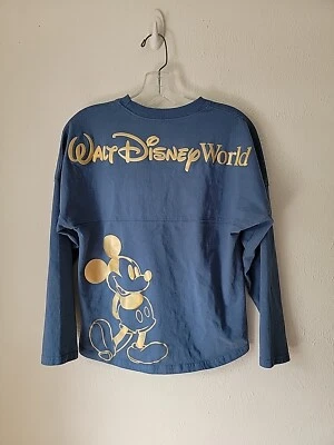 Disney Spirit Jersey 50th Anniversary Youth XL 14 Blue Mickey Foil Long Sleeve  - Image 1 of 4