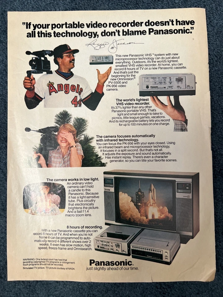 Vintage REGGIE JACKSON Panasonic PRINT AD California Angela - Image 1 of 1