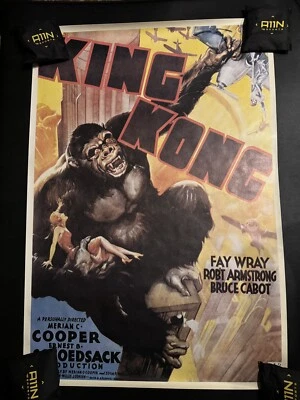 King Kong (‘33) 1970s Commercial Movie Poster 27x39 - Image 1 of 4