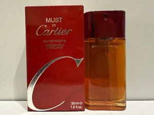 CARTIER MUST EAU DE TOILETTE 50ML SPRAY DISCONTINUED VINTAGE OLD - Foto 1 di 2
