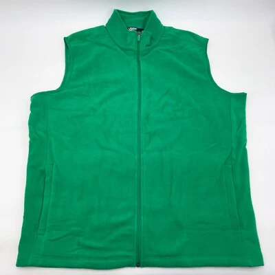 Lands' End Fleece Vest XL Mens Clover Green Full Zip Pockets 46 48 New - Image 1 of 4