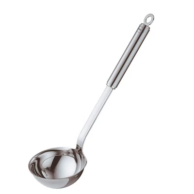 Stainless Steel Round Handle Ladle with Pouring Rim, 5.4-Ounce - Image 1 of 2