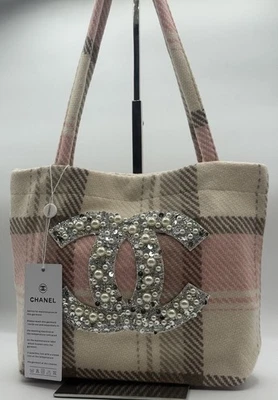 Chanel Tweed Pink Tote Bag With CC Logo, Gift With Purchase VIP Novelty Tote - Image 1 of 4
