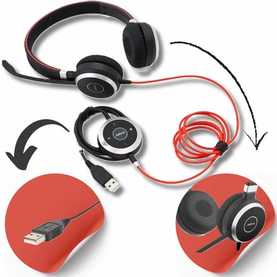 Kabelgebundene On-Ear-Kopfhörer  mit Mikrofon JABRA Evolve 40 Duo MS - Bild 1 von 4