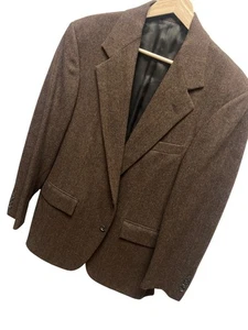 Polo Ralph Lauren Brown Chevron Tweed Wool Blazer - Picture 1 of 9