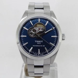 Tissot Gentleman Powermatic 80 Watch 40mm Open Heart Blue - Picture 1 of 11