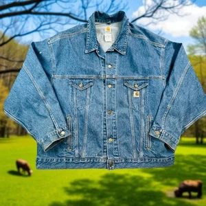 Chaqueta Carhartt De Colección Años 90 Para Hombres Talla 4XL Grande y Alta Azul Camionero Denim EE. UU. J12 DST - Imagen 1 de 9