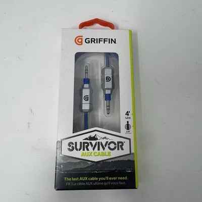 Griffin - Survivor AUX 4' Auxiliary Audio Cable - Blue - Image 1 of 2