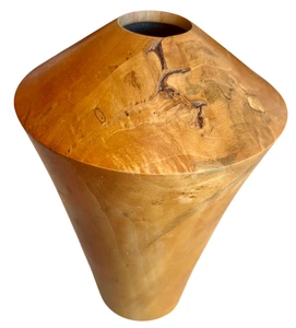 Vintage L. Hunter 8” Tall Box Elder Wood Vase Artist Signed Sculpture Rare - Picture 1 of 9