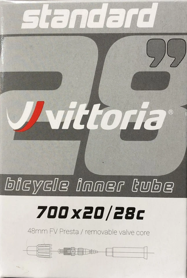 Tubi butile standard Vittoria 700 x 20-28 48 mm nucleo valvola estraibile - Immagine 1 di 1