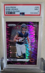 2024 Prizm #385 Rome Odunze RC Purple Pulsar PSA 9 MINT Chicago Bears Rookie - Picture 1 of 2