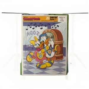 Disney Daisy Donald Duck Jukebox Diner Golden Frame Tray Puzzle Vintage dance - Picture 1 of 1