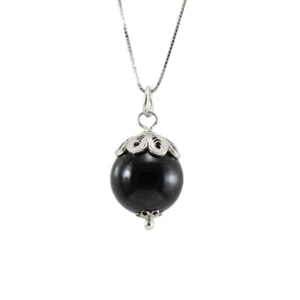 Collar con Colgante Sardo en Su Chainani de Plata Y Ónix Negro Artesanía - Imagen 1 de 3