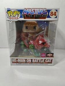 Funko Pop! Rides MOTU He-Man On Battle Cat #84 FLOCKED Target Exclusive  - Picture 1 of 6