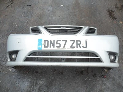 SAAB 9-3 2007 COMPLETE FRONT BUMPER IN SNOW SILVER 309 - Image 1 of 4
