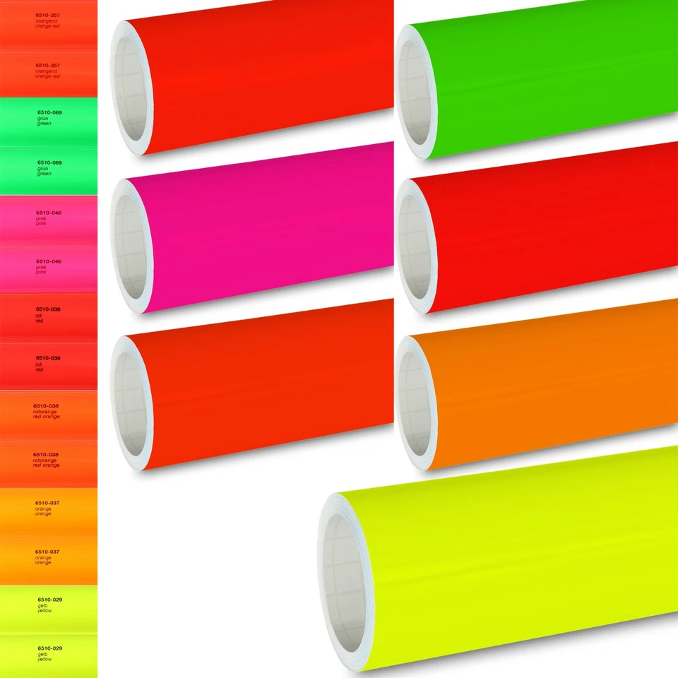 ORAFOL Plotterfolie Neon 19€/m² Oracal 6510 Plottfolie Autofolie Markierungsfolie Folie