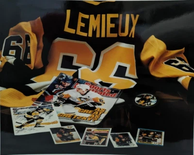 Foto brillante #66 Pittsburgh Penguins Mario Lemieux promoción 8x10 sin firmar Foto 1 de 2