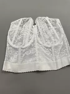 Sujetador Goddess BLANCO ENCAJE Longline Bustier estilo GD0689 blanco 42F con correas nuevo con etiquetas - Imagen 1 de 10