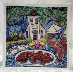 2019 Pensacola Art 12" Poster Print Jaime Shevat Seafood in the Square Festival - Picture 1 of 11