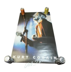 Vintage 2000 Y2K Kurt Cobain Poster The End Of Music Funky 22 3/8” x 34,5” USA - Bild 1 von 4