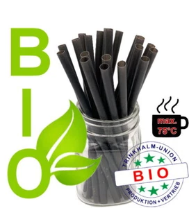 3.000 PLA FREIE hitzebeständige BIO CAIPI lang 200x8 mm Trinkhalme matt schwarz - Bild 1 von 1