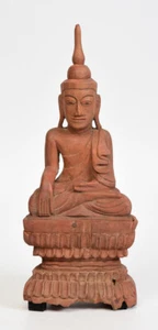 18th Century, Shan, Antique Burmese Wooden Seated Buddha - Picture 1 of 13