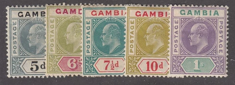 Gambia #50,52,54,56,58, Mint Cover