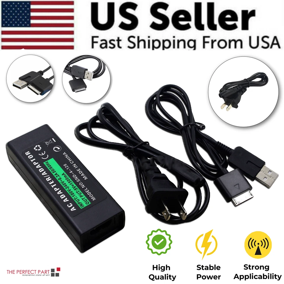 Adaptador de cargador de CA de viaje de pared para el hogar para Sony PlayStation portátil PSP Go Foto 1 de 4