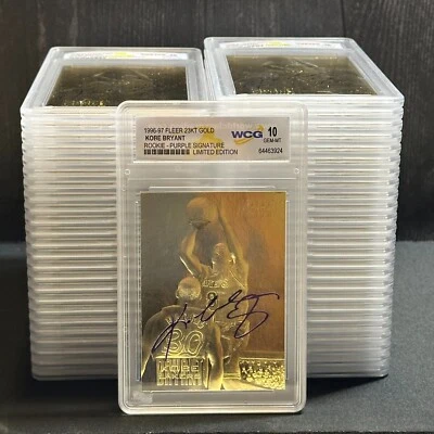 Kobe Bryant Fleer 1996 23 quilates oro novato púrpura firma graduada gema como nueva 10 Foto 1 de 3