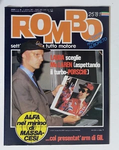 58972 ROMBO 1981 - a. 1 n. 25 - Niki Lauda McLaren; Villenueve; SI Inserto Poste - Picture 1 of 1