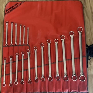 Snap On SAE Double Box End Wrench Set 12 Point C182 Kit Bag 18pc VTG Rare Set - Picture 1 of 24