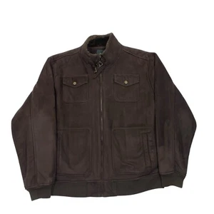 Sean John Bomber Jacket Brown Faux Suede Fur Lined Coat Men’s Size XXXL 3XL - Picture 1 of 13