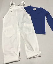 LOT #5 CONSISTS OF 2 ITEMS 1 WHITE COTTON OVERALL &BLUE L/S POLO SZ. 24MS/2T