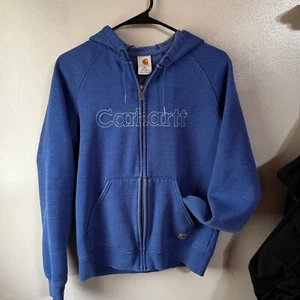 Carhartt Sweatshirt Full Zip Up - Blue - Youth Medium 8/10 - Picture 1 of 4