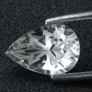 4.23Cts Natural Amazing White Topaz 12.7x8.7mm Pear Shape Loose Gem - Foto 1 di 4