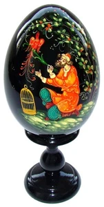Oeuf decore en bois peint Oiseau de feu Oeuf decore Conte russe Oiseau de feu - Imagen 1 de 1