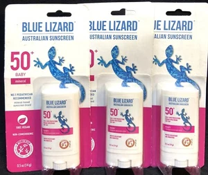 3 blue lizard spf 50+ baby australian sunscreen stick 0.5oz ea exp 2026 - Picture 1 of 1