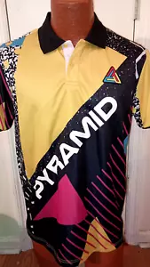 Black Pyramid Men's Large Multicolor Vinyl Logo Short Sleeve Polo. - Picture 1 of 4