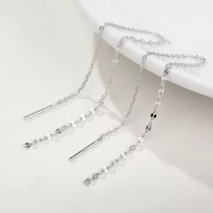 Damen Ohrringe Durchzieher lange Kette Sterling Silber 925 - Bild 1 von 3
