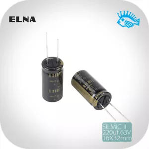 Condensador de audio 220UF 63V220uF RFS ELNA SILMIC II 16x32 mm pines de cobre - Imagen 1 de 3