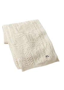 Ralph Lauren Home Collection Cotton RL Bradbury Throw Blanket 54" x 72" New $355 - Picture 1 of 3
