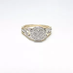 Estate 10K Yellow, White Gold Single And Brilliant Cut Diamond Ring 0.40 Cts - Picture 1 of 4